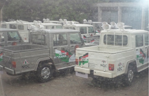 NDC Party vehicle at polling station sparks controversy