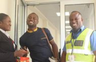 Staff of Ghana Airport presents chocolates to Abeiku Santana on Val's Day