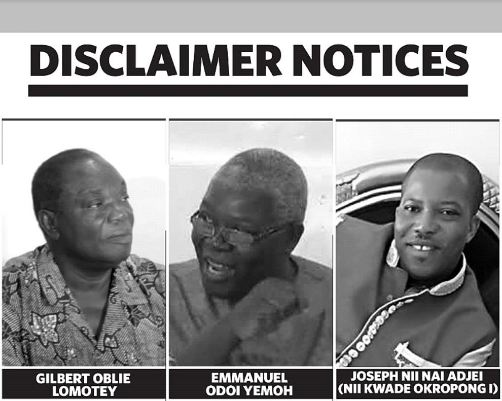 Disclaimer: East Dadekotopon Development Trust Denies Three Persons