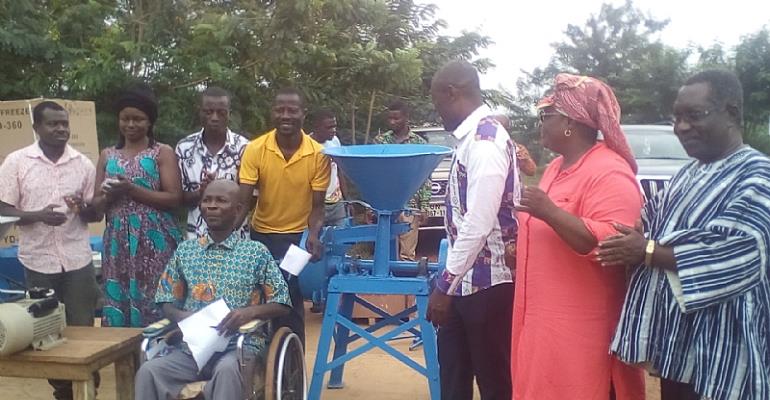 Persons With Disabilities Receive Working Tools From Gomoa Central District