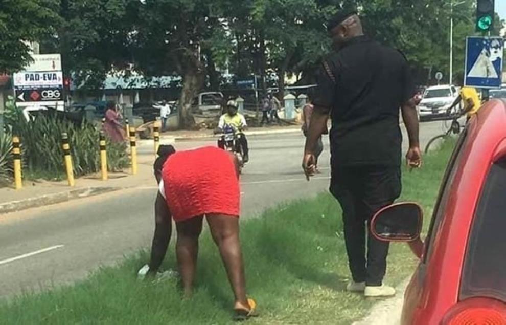 Woman Forced To Clean Street For Littering