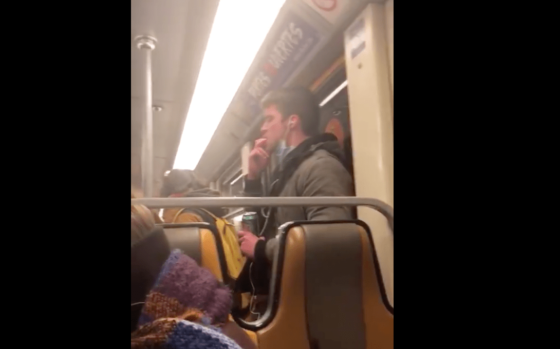 Footage of man smearing saliva on Brussels metro goes viral