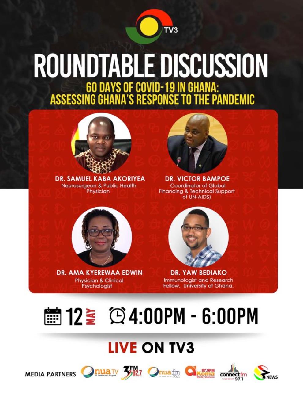 TV3 Presents Roundtable Discussion On 60 Days Of Covid-19 In Ghana